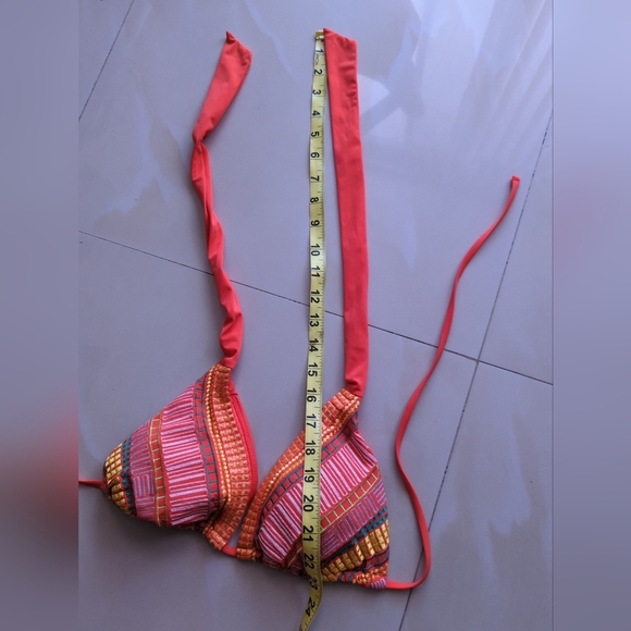 Nanette Lepore Sayulita Triangle Bikini Tops S Stripe Crochet Colorful - Picture 7 of 13